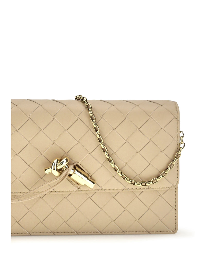 Bottega Veneta Crossbody Bag — Beige Lamb Leather