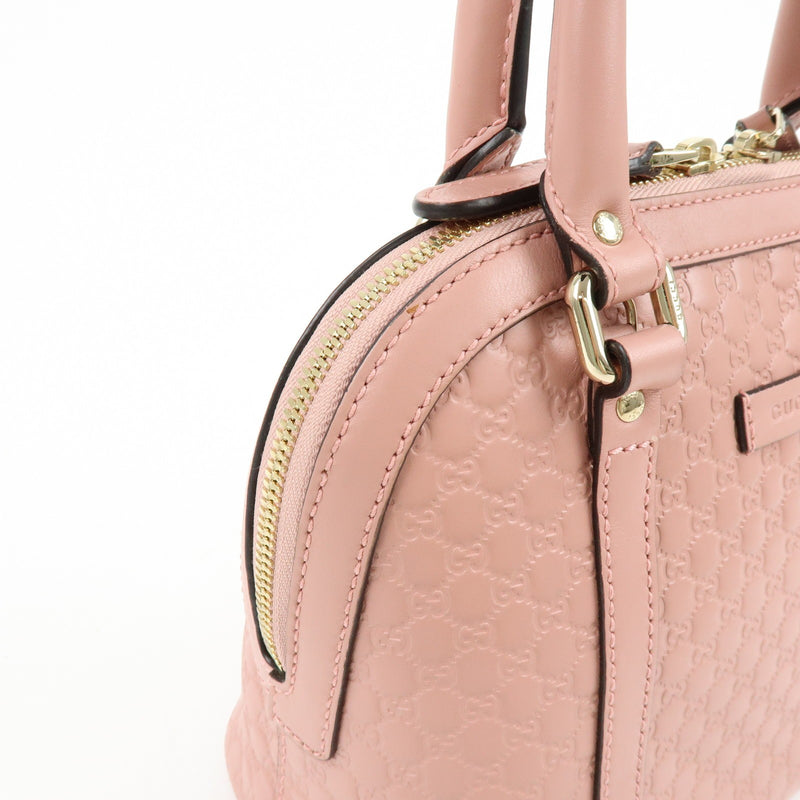 Gucci Gg Charm Convertible Dome Satchel Guccissima Leather Pink