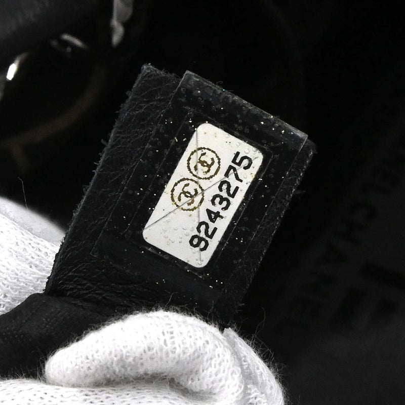 Chanel Camellia Chain Embossed Suede Black Bag