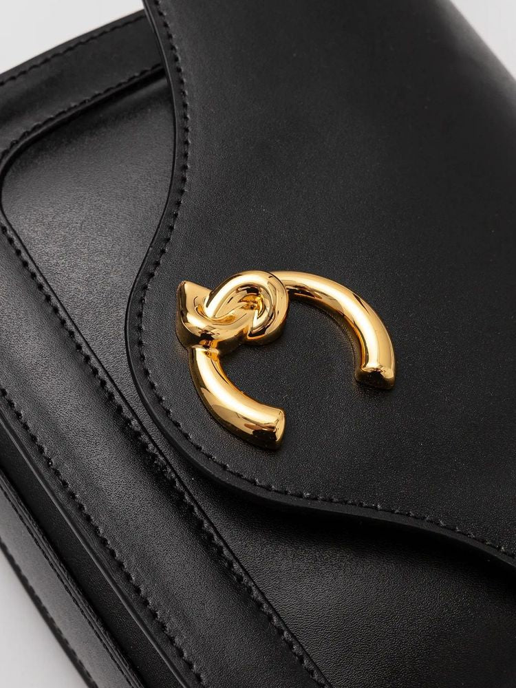Coccinelle Shoulder Bag — Black Calf Split