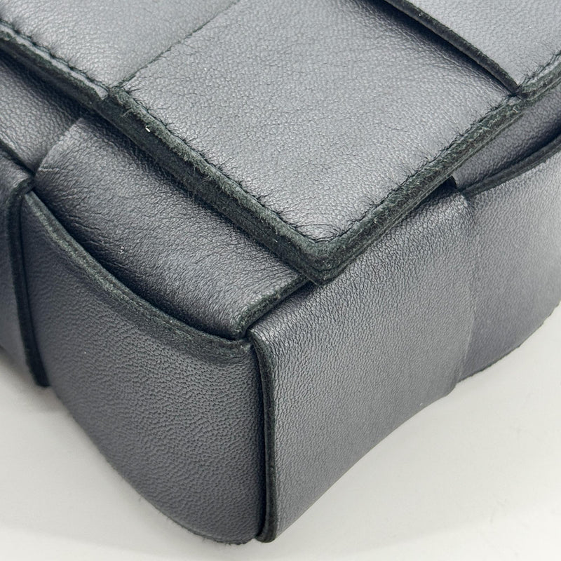 Bottega Veneta Cassette Maxi Intrecciato Leather Black Bag