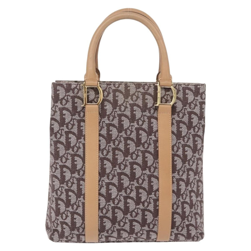 Christian Dior Vintage Open Diorissimo Canvas Brown Bag