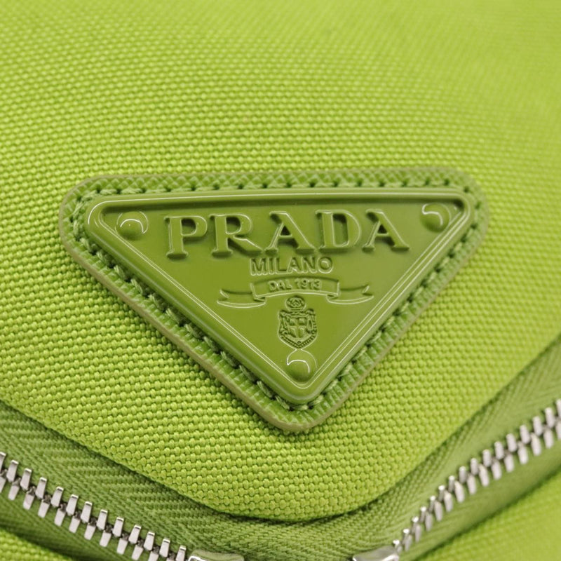 Prada Zipped Triangle Canvas Green Bag