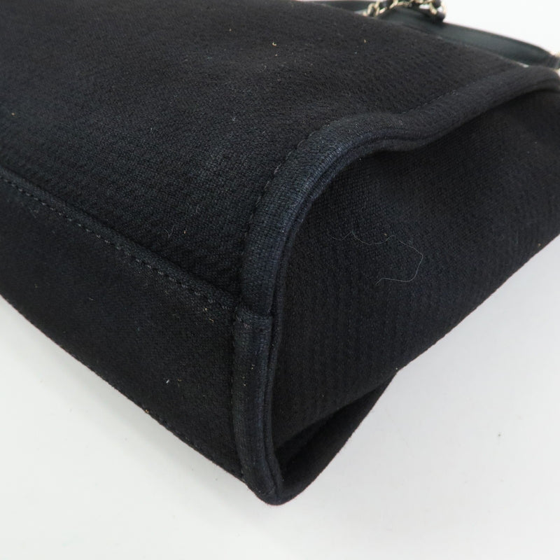 Chanel Deauville Denim Black Canvas Bag