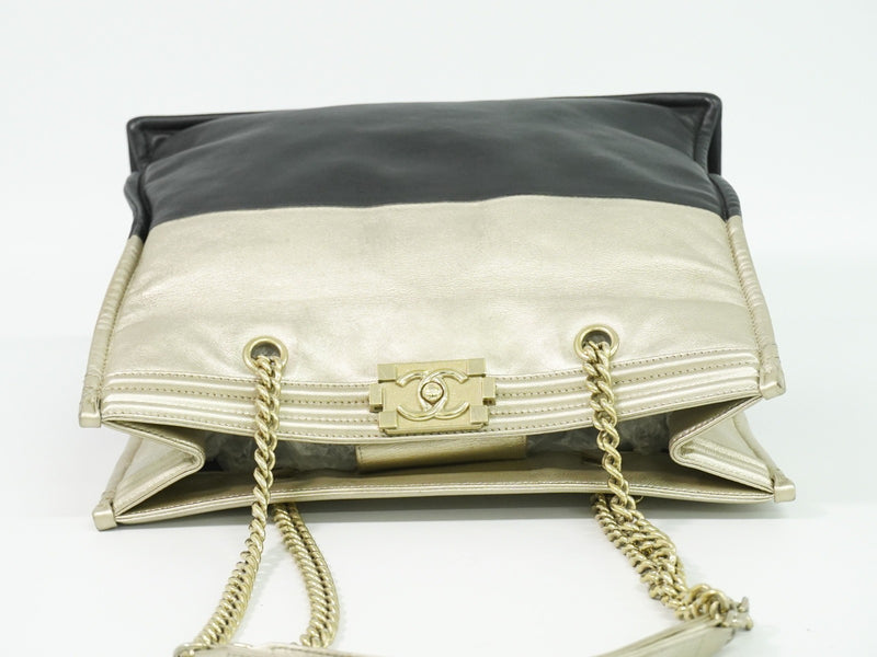 Chanel Boy Shopper Calfskin Gold Leather Bag