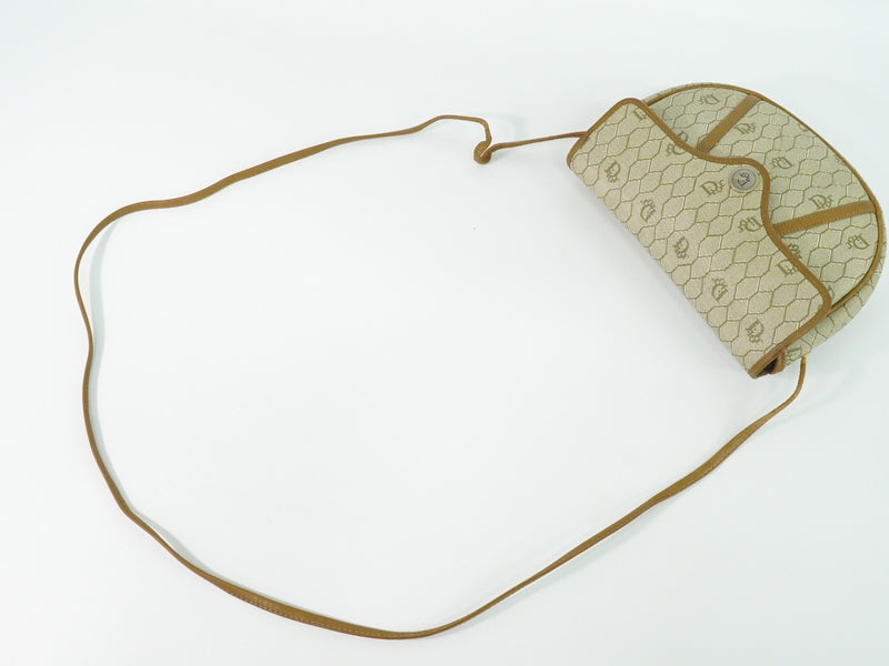 Christian Dior Vintage Honeycomb Canvas Beige Bag