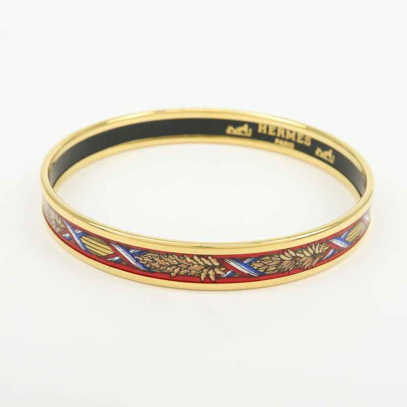 Hermes Bangle Printed Enamel Gold Gold_plated Bijoux