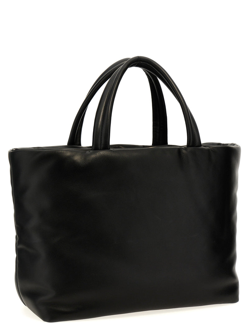 Saint Laurent Embossed-Logo Nappa Leather Tote Bag — Black