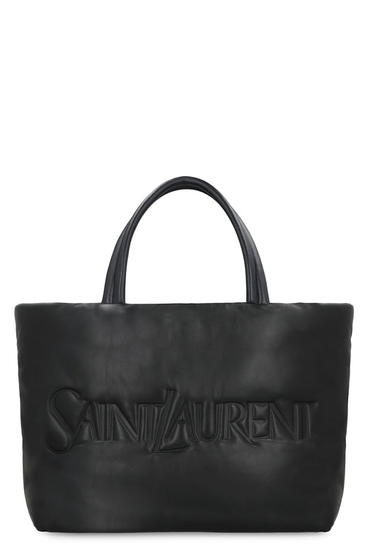 Saint Laurent Quilted Lamb Leather Tote Bag — Black Metal