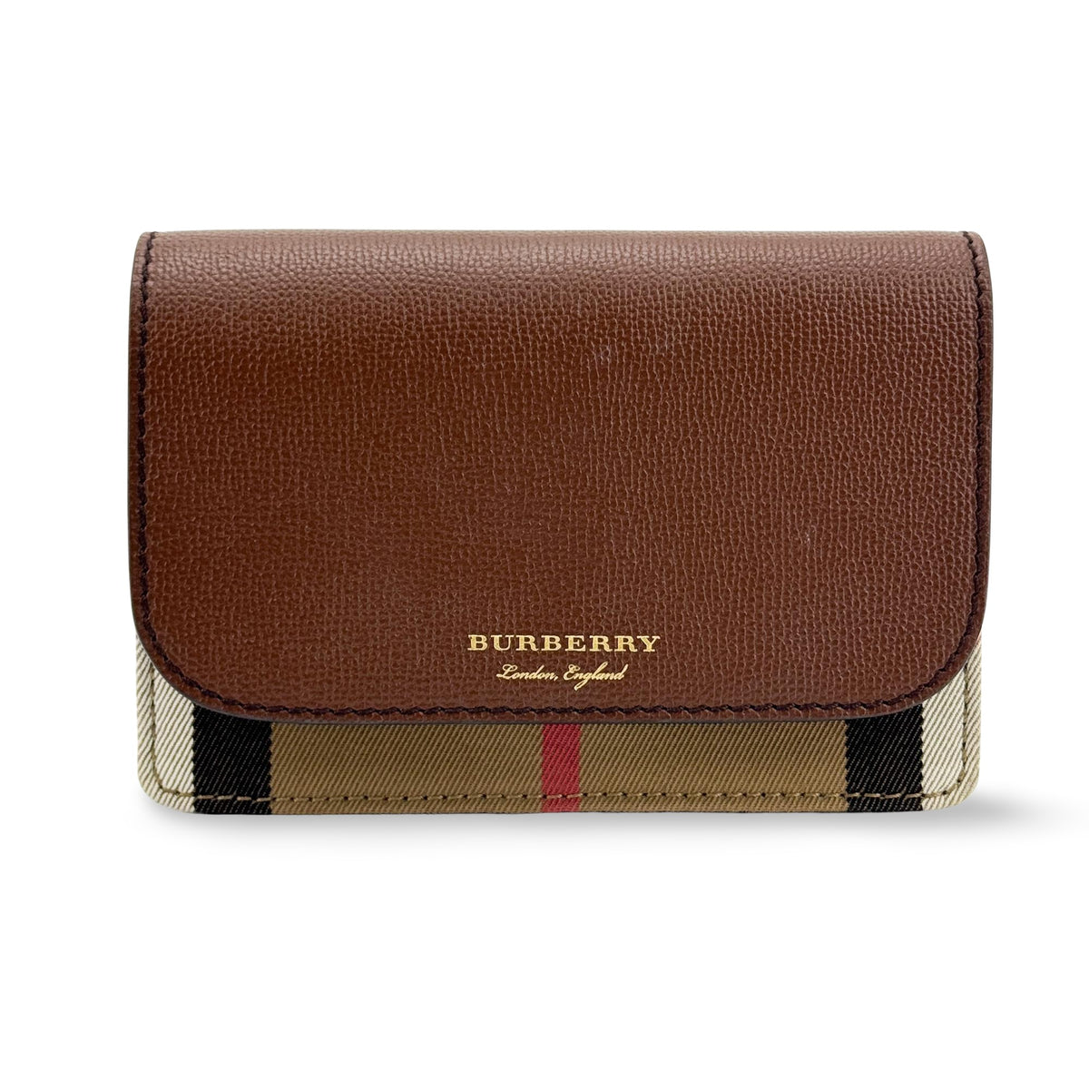 Burberry Folding Vintage Check Canvas And Leather Brown Accessory