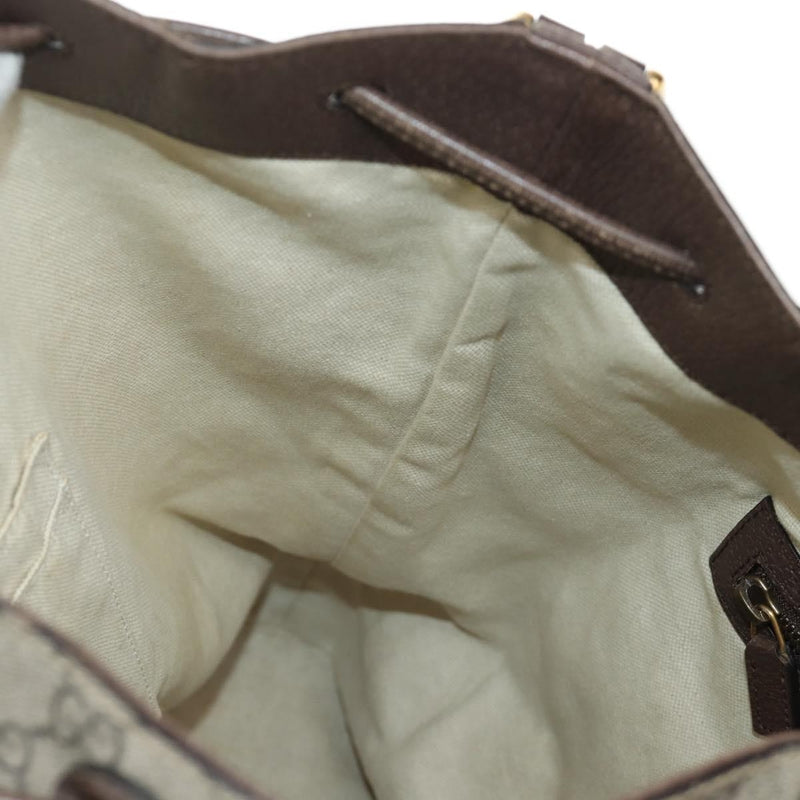 Gucci Neo Vintage Drawstring Bucket Gg Coated Canvas Beige Bag