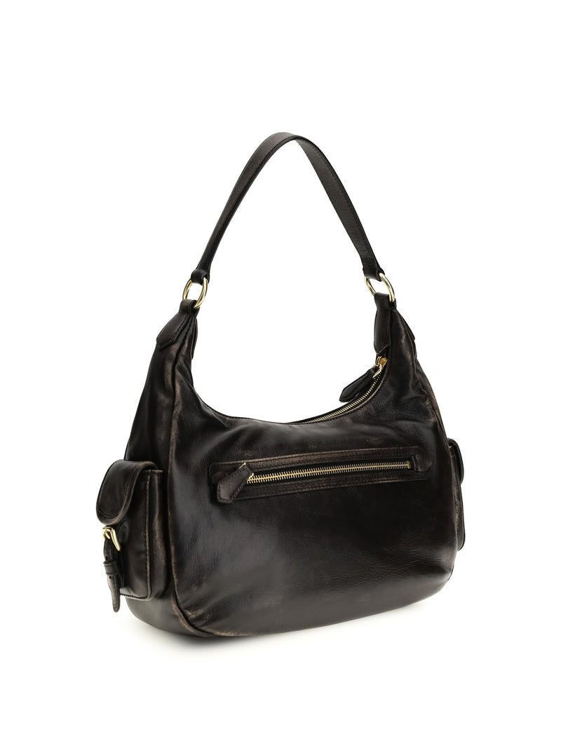 Miu Miu Pocket Shoulder Bag — Brown Calf Leather