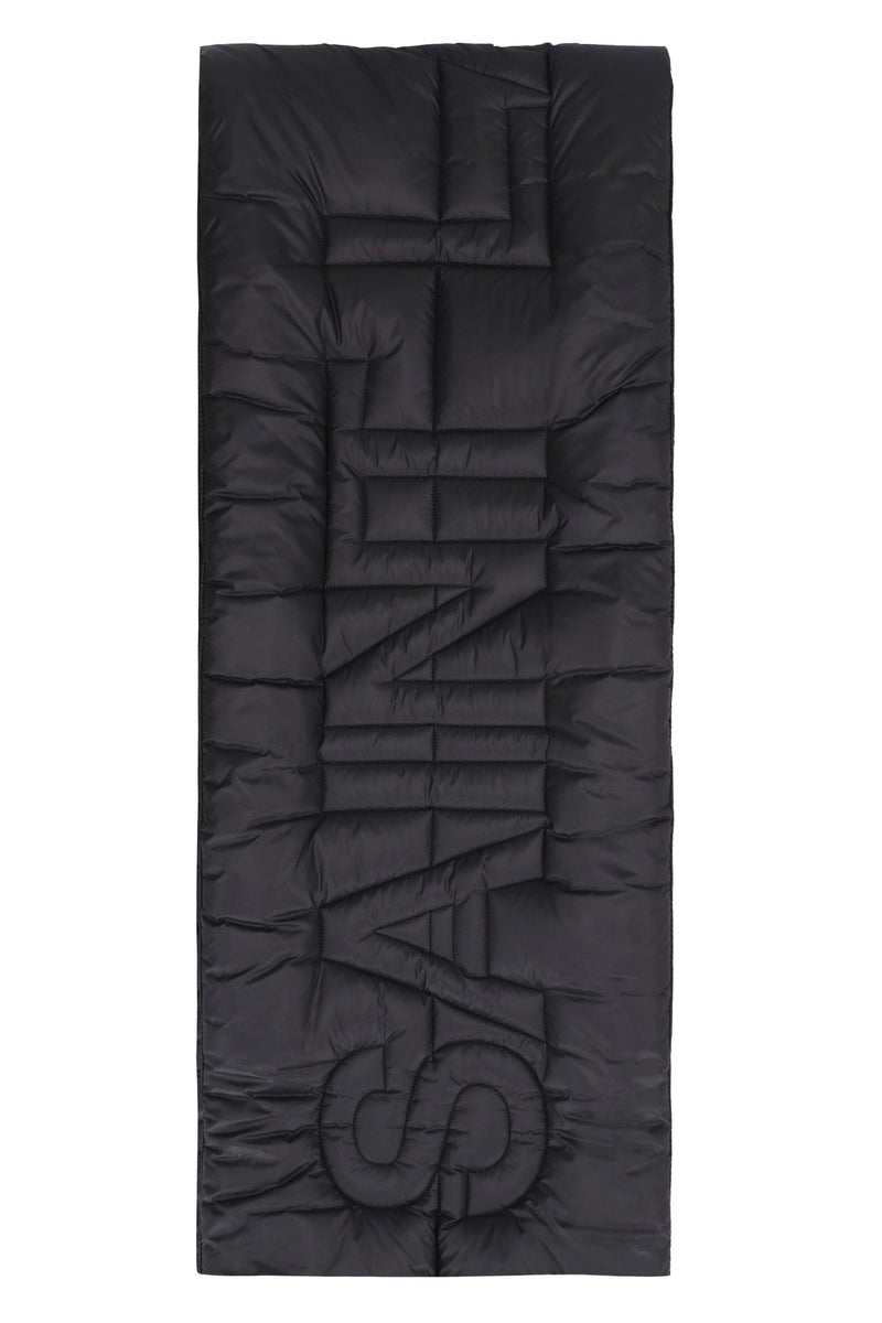 Saint Laurent Padded Nylon Scarf — Black Polyamide Scarfs