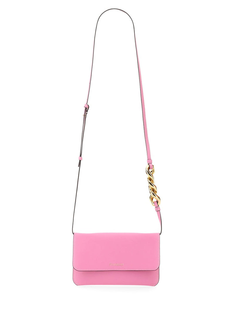 Jw Anderson Minimalist Leather Shoulder Bag — Pink