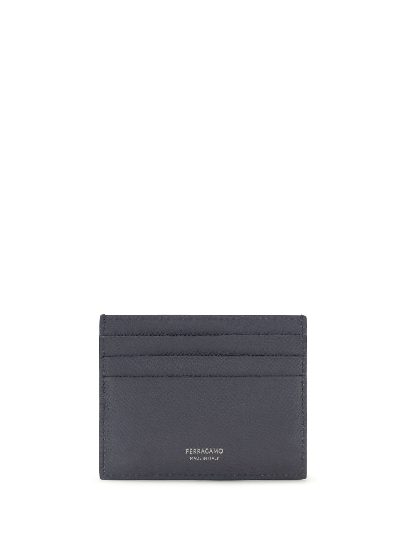 Ferragamo Gancini Card Case — Navy Calf Leather Cases