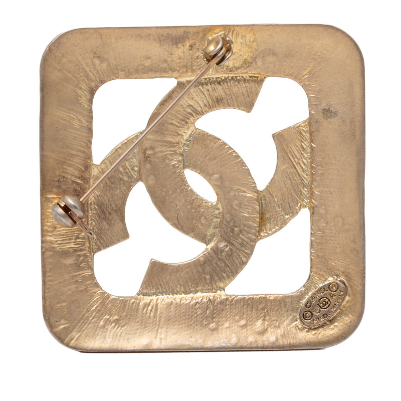 CC Gold Plated Rhombus Brooch - Image 2