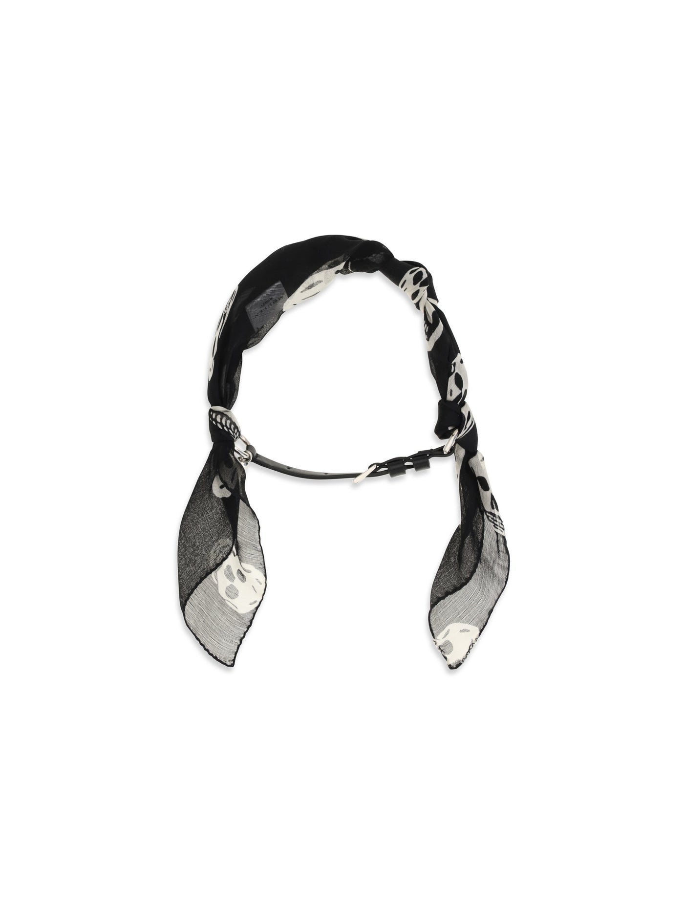 Alexander Mcqueen Double-Wrap Skull Scarf Bracelet — Black Silk Scarfs