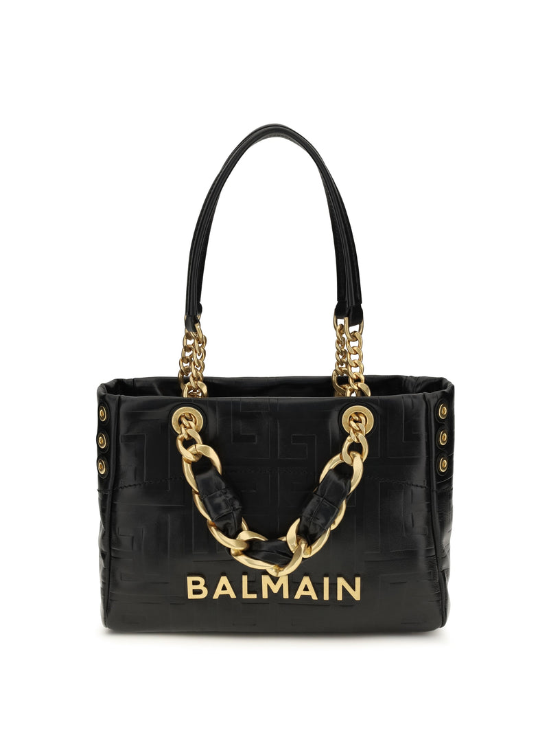 Balmain Tote Bag — Black Calf Leather