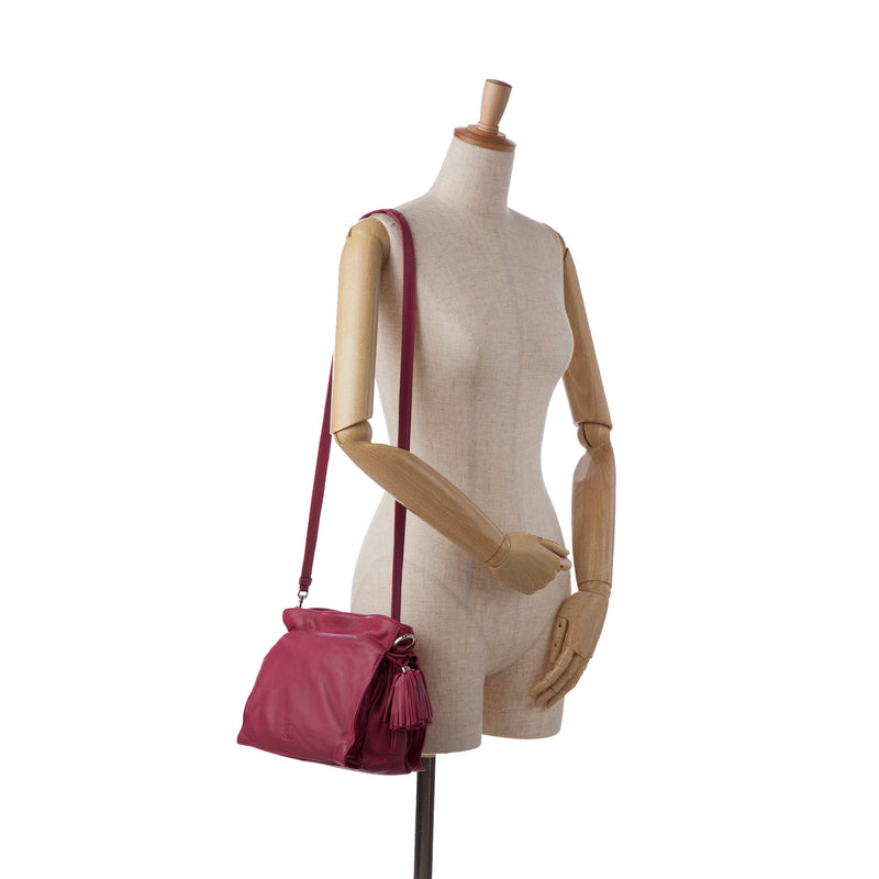 Small Leather Flamenco Crossbody Bag - Image 11