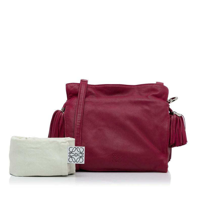 Small Leather Flamenco Crossbody Bag - Image 12