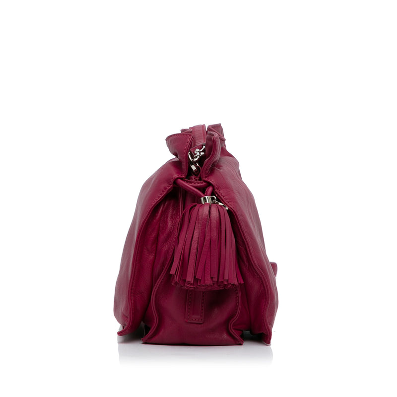 Small Leather Flamenco Crossbody Bag - Image 3