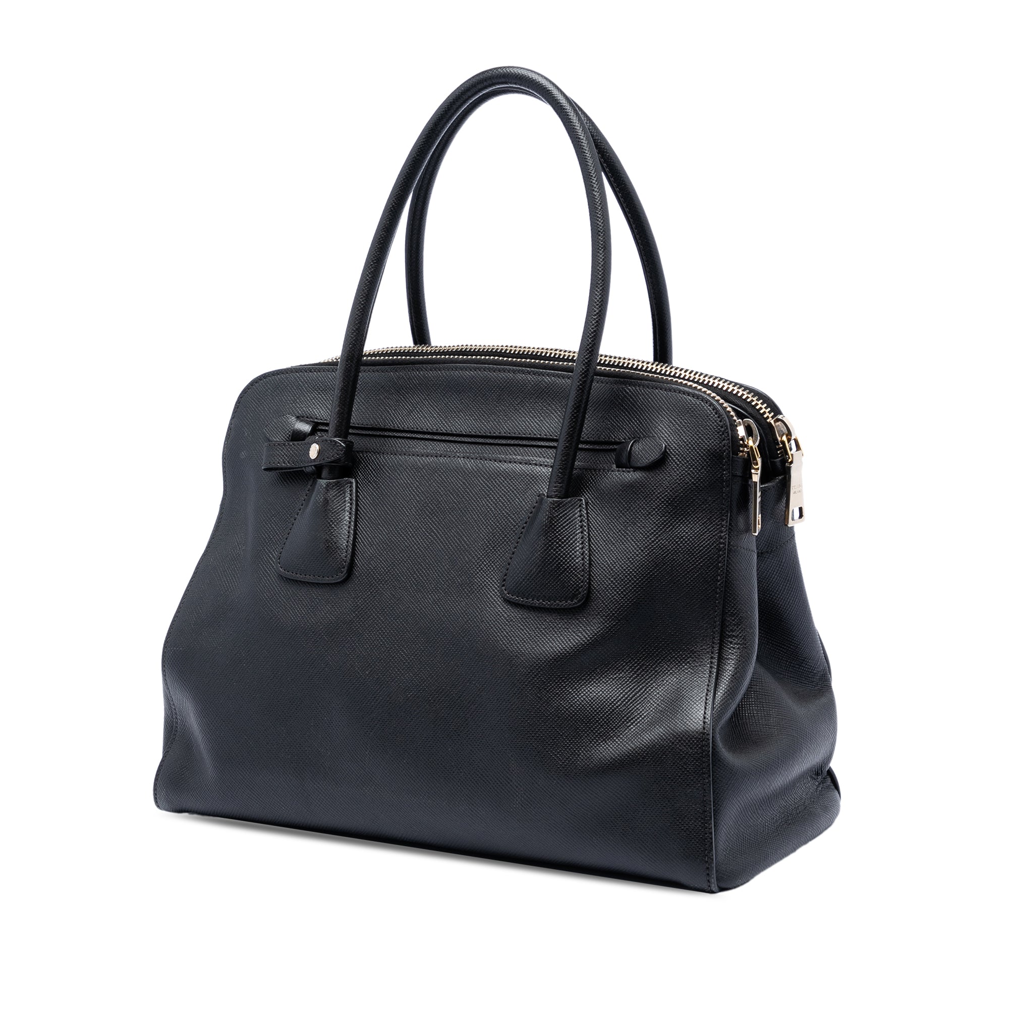 Large Saffiano Cuir Double Zip Top Handle Bag - Image 2