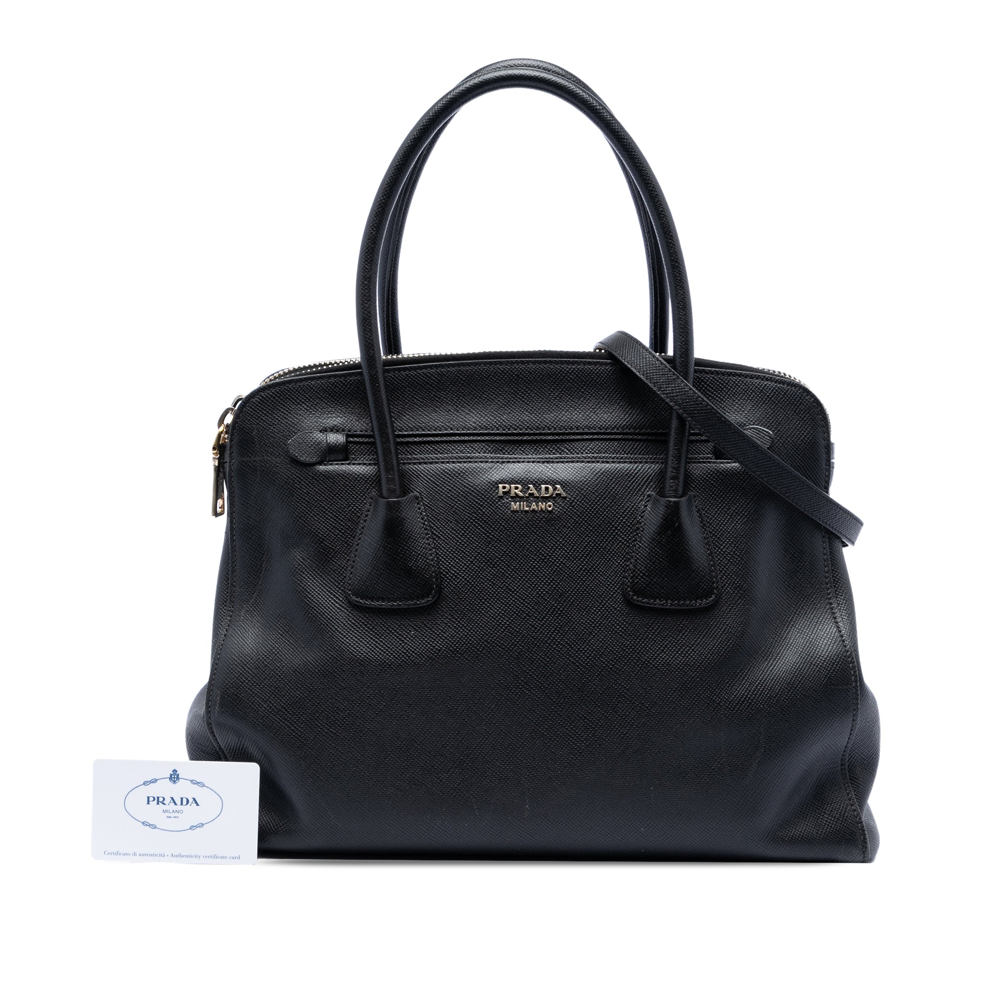 Large Saffiano Cuir Double Zip Top Handle Bag - Image 7