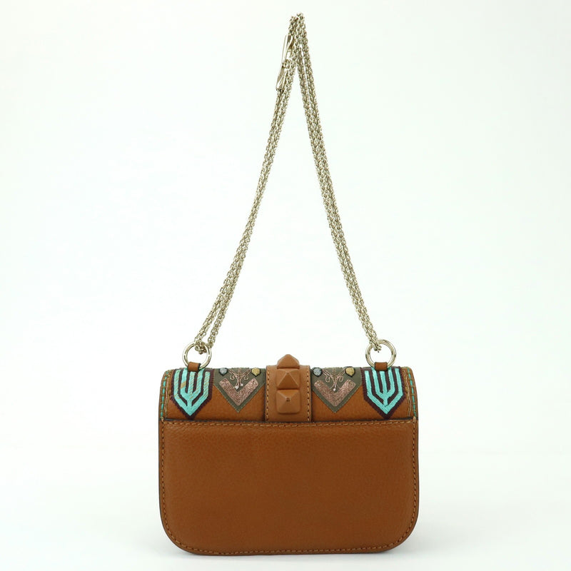 Valentino Garavani Glam Lock Leather Brown Bag