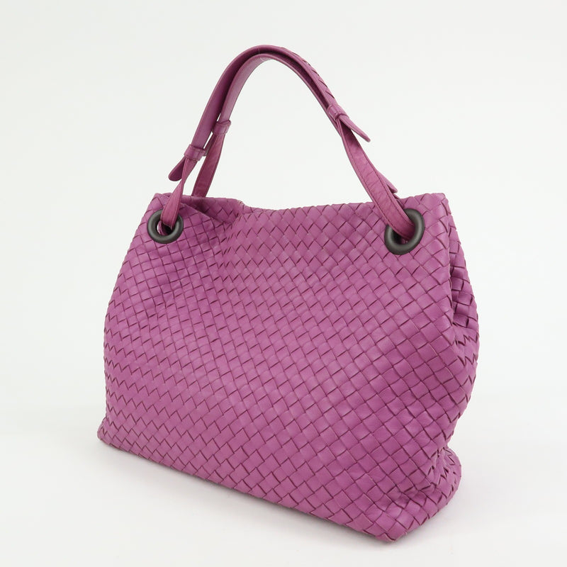 Bottega Veneta Garda Intrecciato Nappa Purple Leather Bag