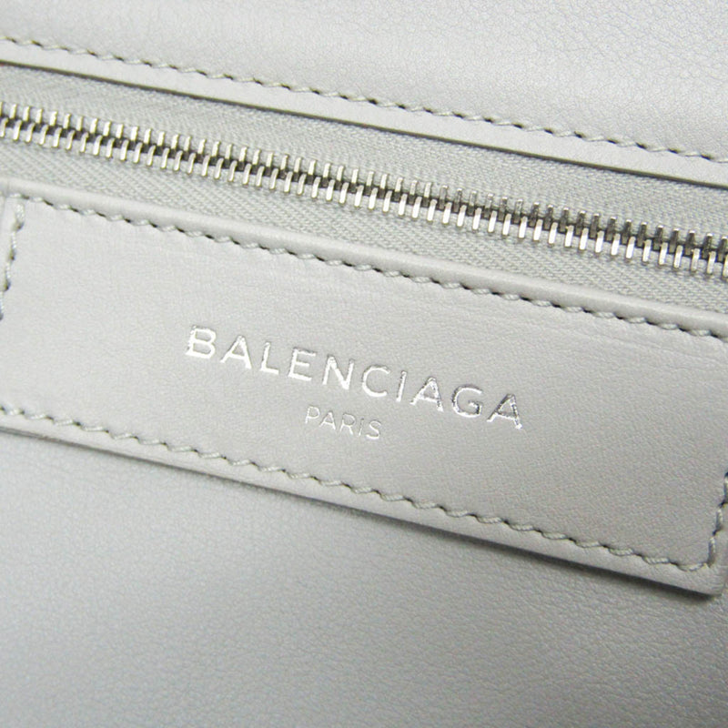 Balenciaga Papier A6 Zip Around Classic Studs Shearling Gray Faux_fur Bag