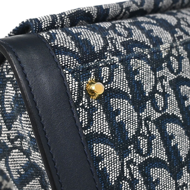 Christian Dior Vintage Trotter Pocket Diorissimo Canvas Navy Bag