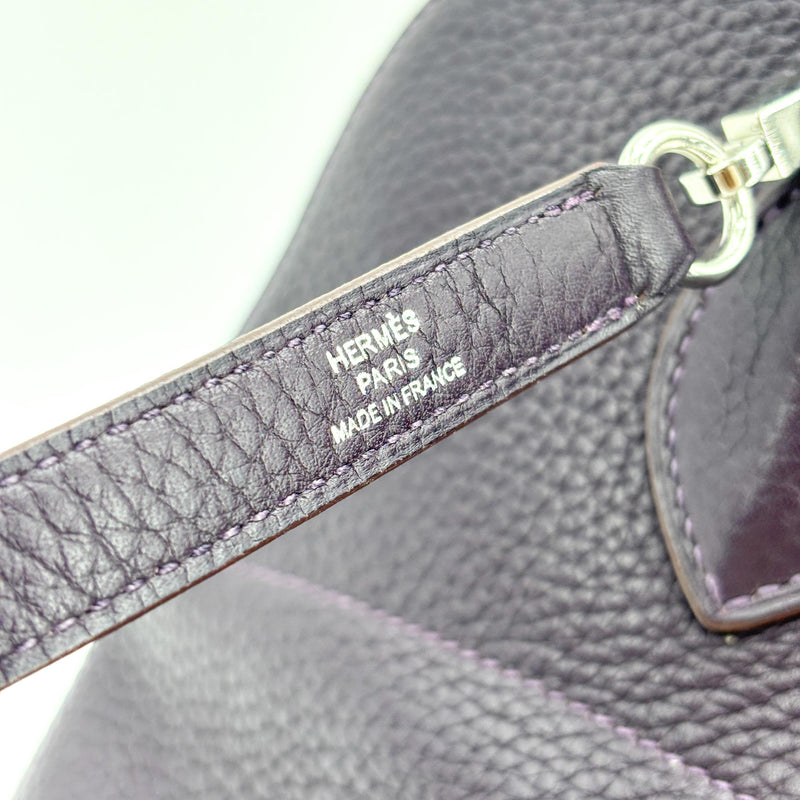 Hermes Bolide Clemence Purple Leather Bag