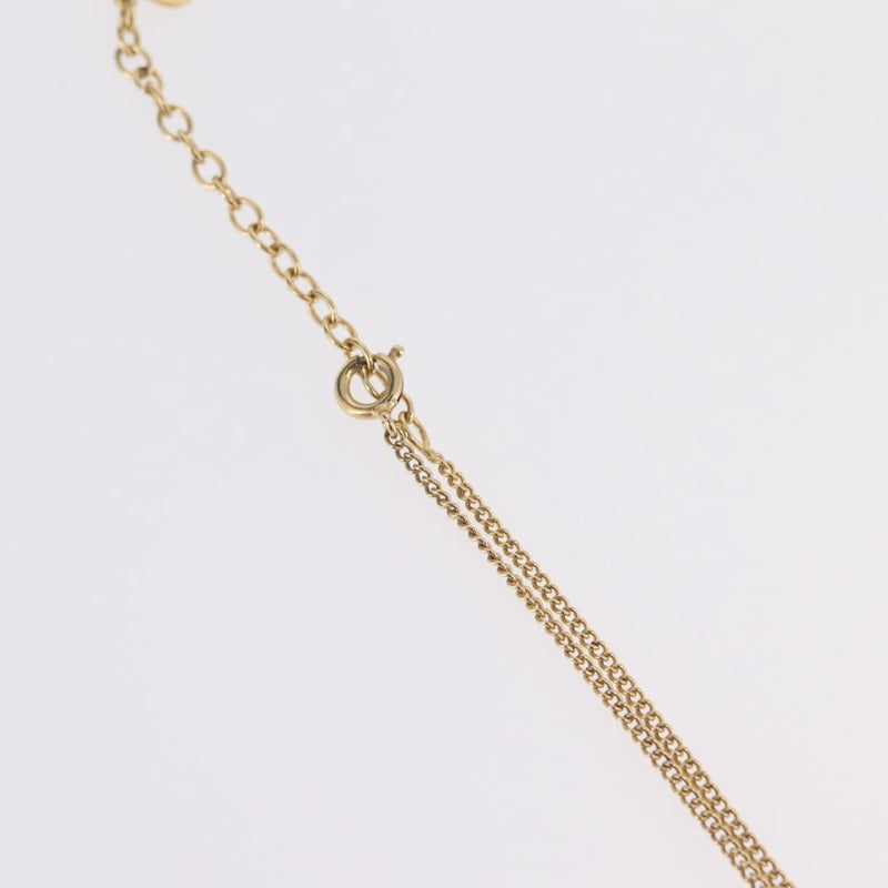 Christian Dior Round Logo Pendant Metal With Crystal Gold Bijoux