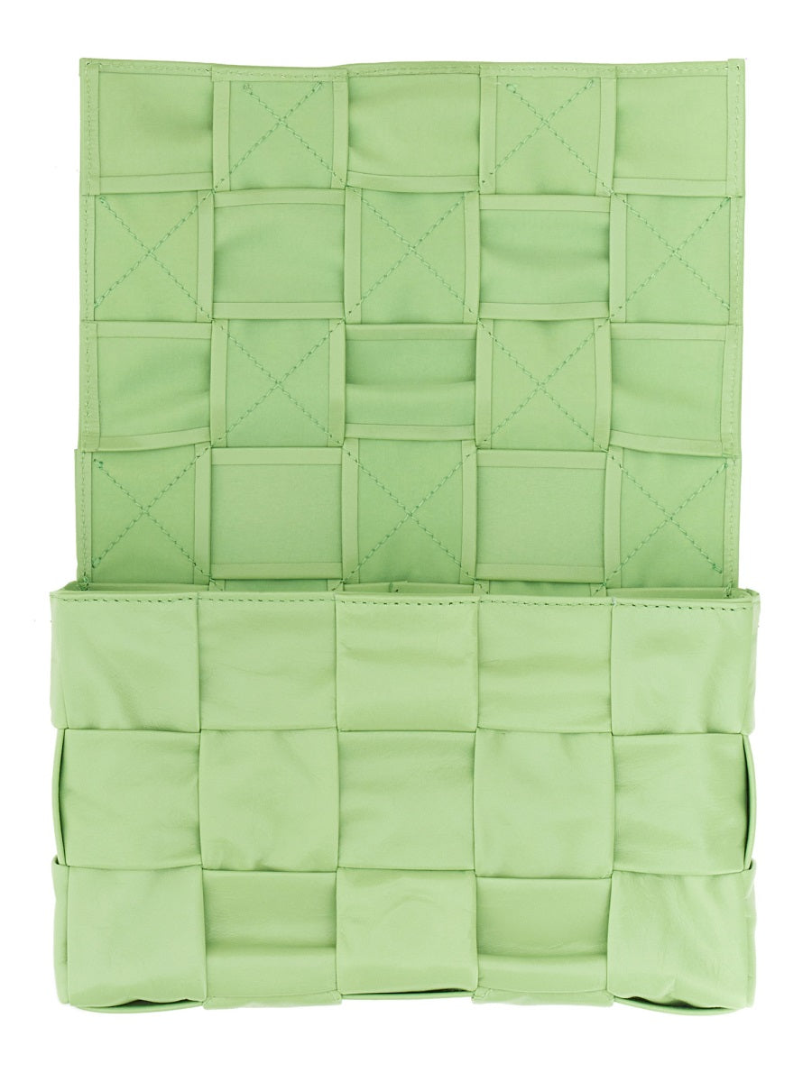 Bottega Veneta Case Shoulder Bag — Green Leather