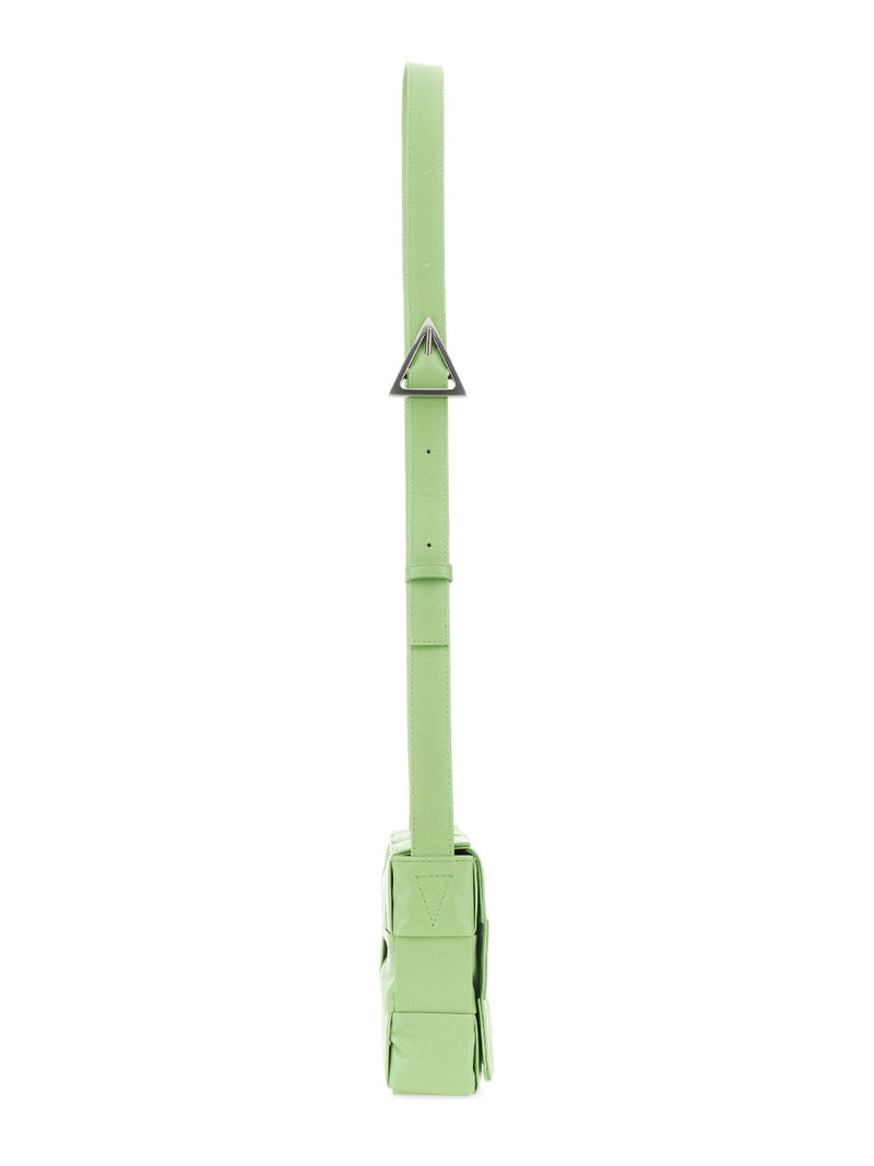 Bottega Veneta Case Shoulder Bag — Green Leather