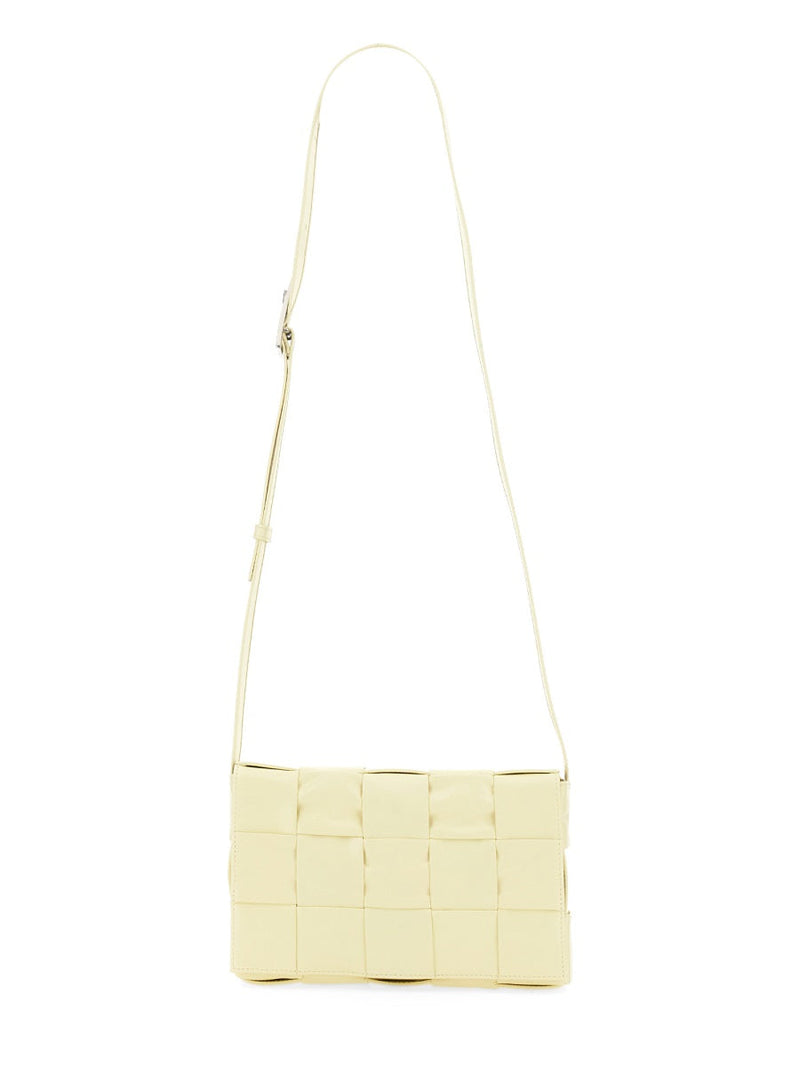Bottega Veneta Woven Leather Shoulder Bag — Beige