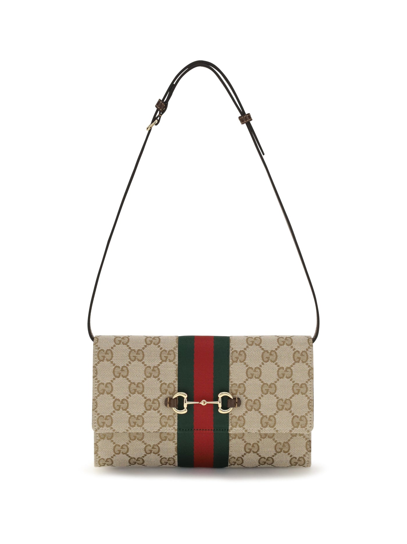 Gucci Horsebit Web Wallet — Beige Polyester; Cotton; Polyamide