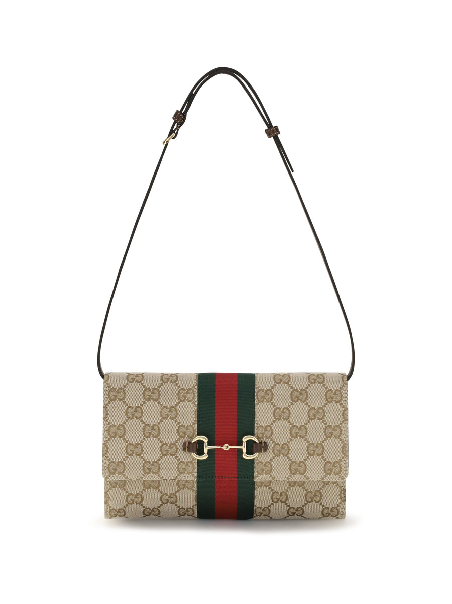 Gucci Horsebit Web Wallet — Beige Polyester; Cotton; Polyamide