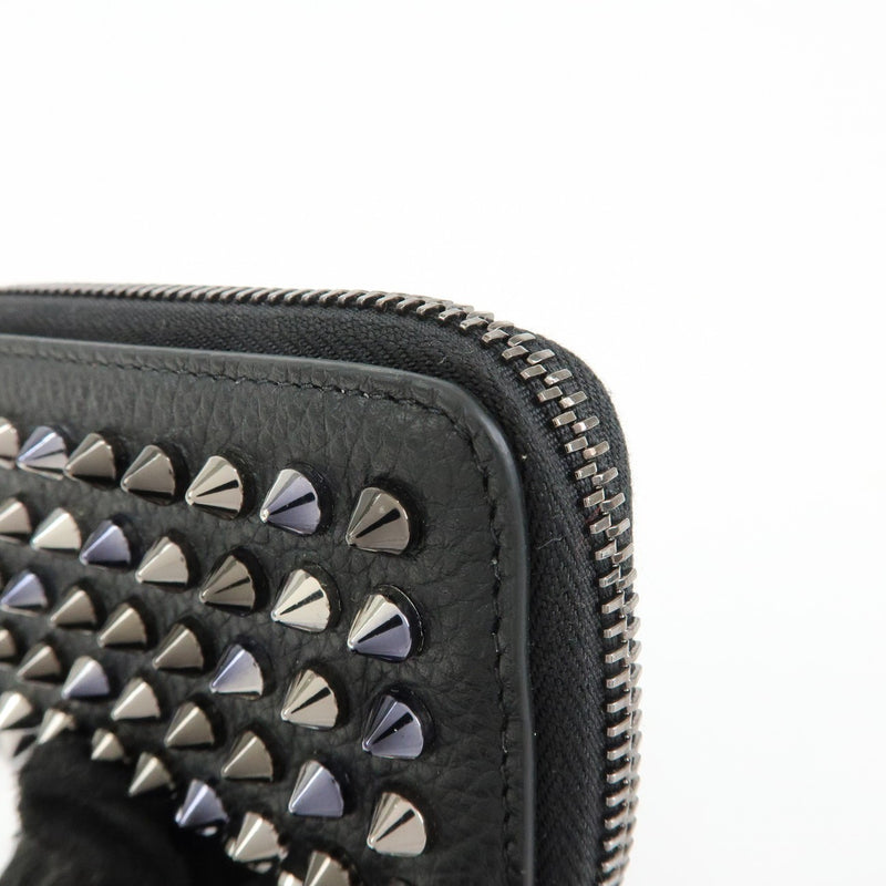 Christian Louboutin Panettone Coin Purse Spiked Leather Black Accessory