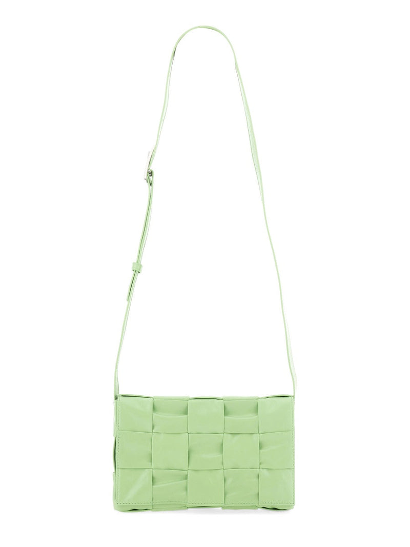 Bottega Veneta Case Shoulder Bag — Green Leather