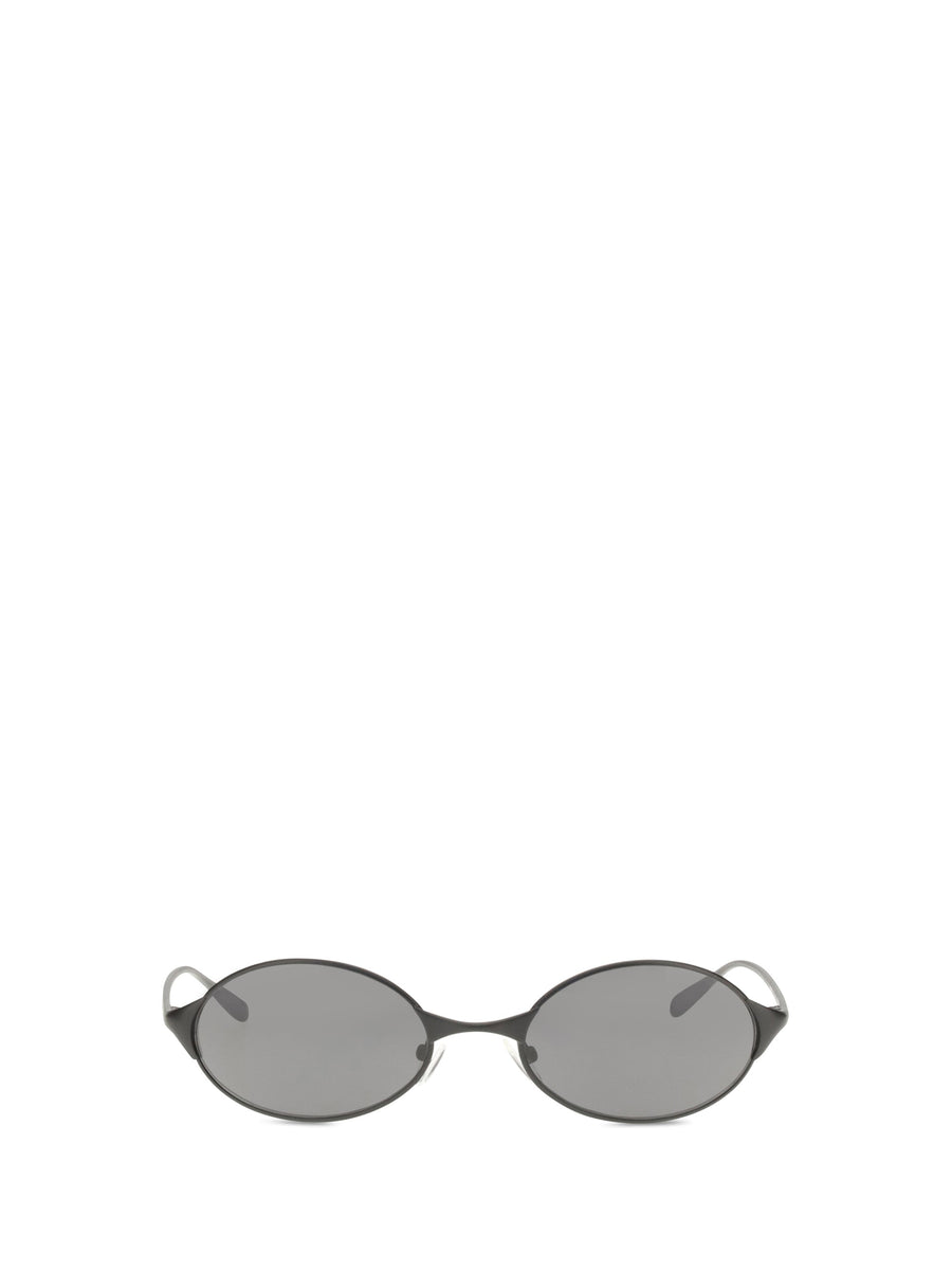 Alexander Mcqueen A000r6i3330 Oval Metal Frame Sunglasses — Black