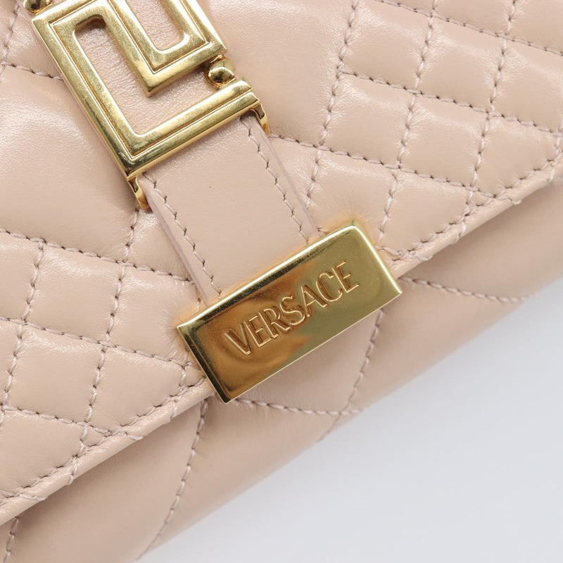 Versace Greca Goddess Convertible Clutch Leather Pink