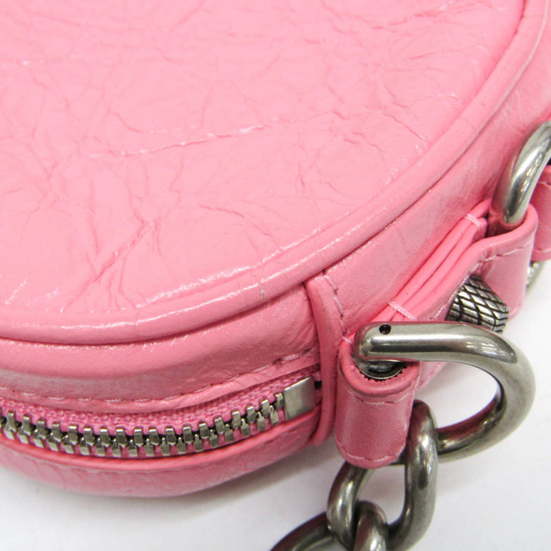 Balenciaga Le Cagole Giant Studs Heart Chain Leather Pink Bag