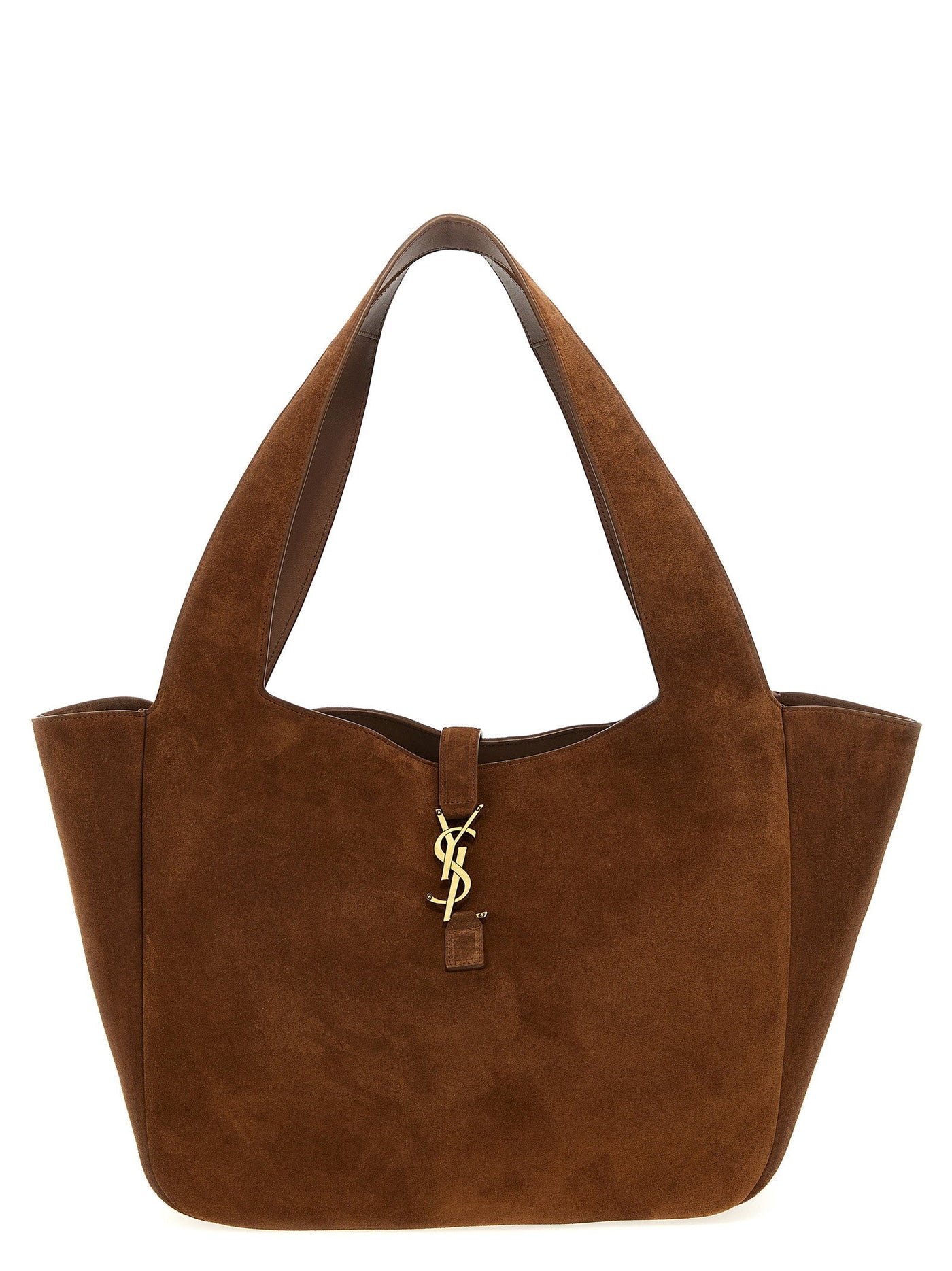 Saint Laurent Suede Shoulder Bag — Brown