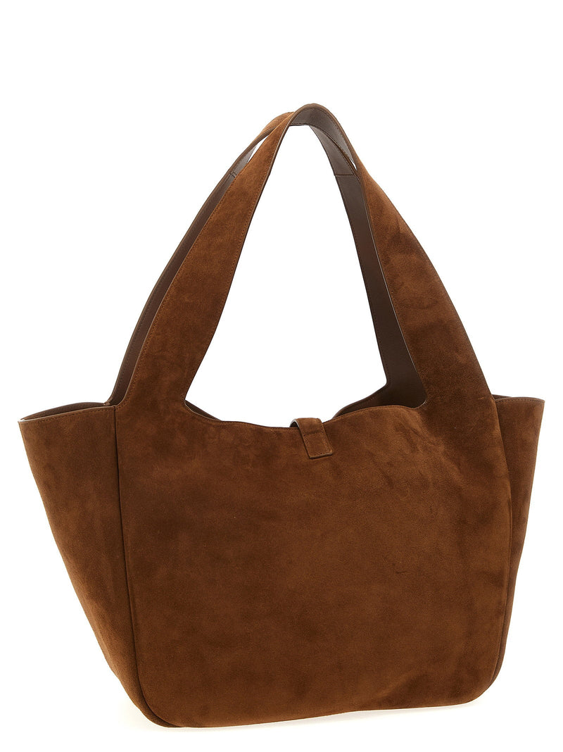 Saint Laurent Suede Shoulder Bag — Brown
