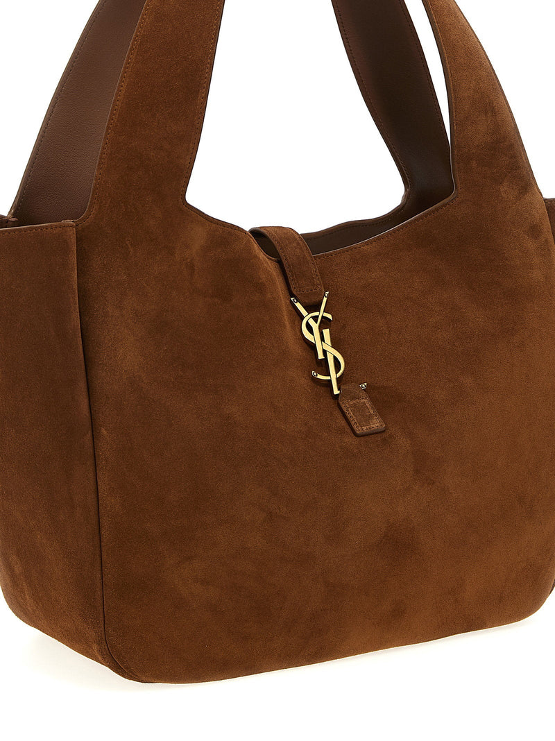 Saint Laurent Suede Shoulder Bag — Brown