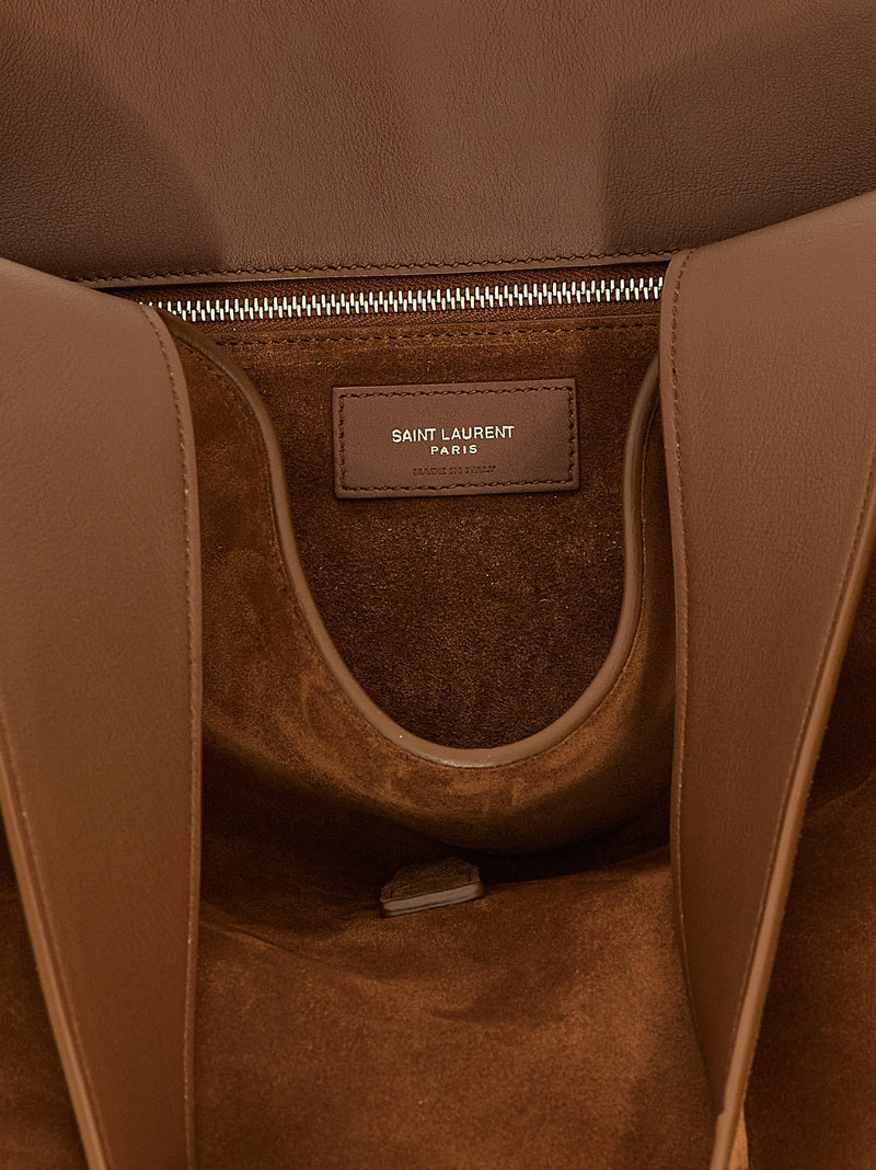 Saint Laurent Suede Shoulder Bag — Brown