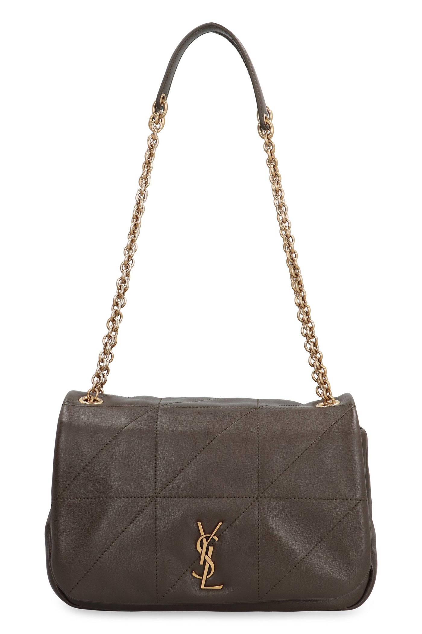 Saint Laurent Shoulder Bag — Gray Lamb Leather