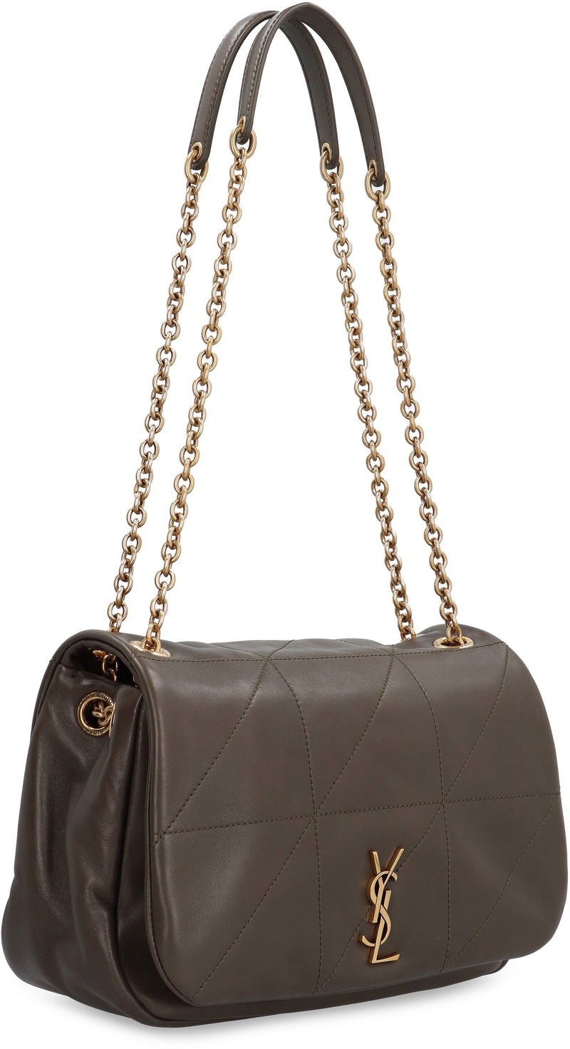 Saint Laurent Shoulder Bag — Gray Lamb Leather