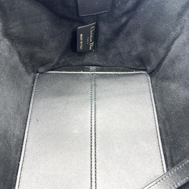 Christian Dior Toujours Macrocannage Quilt Calfskin Black Leather Bag